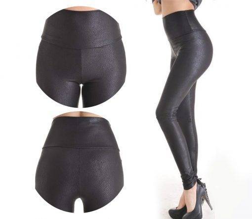 2018 New Sale Fashion Serpentine Sexy Leggings Womens Leggins Stretch High Waist quality Faux Leather Pants Plus Size YAK0010 Sale