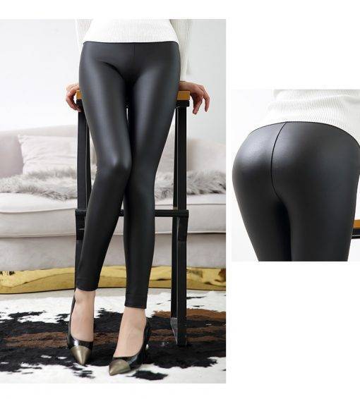 Leather Leggings Black Leggings Women's Fashion