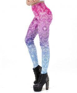 Blue Printing Workout Legging Leggings Shapewear Women's Fashion 