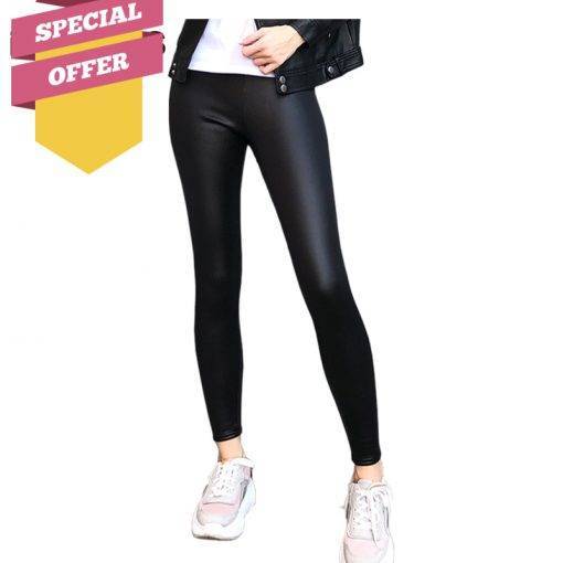 Velvet Faux Leather Leggings Leggings Women's Fashion