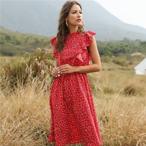 Women Summer Dot Print Dress Dresses