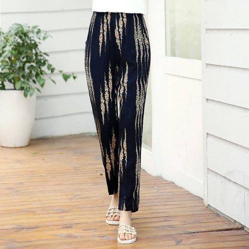 Women Striped Print High Waist Pants Women's Fashion Bottoms