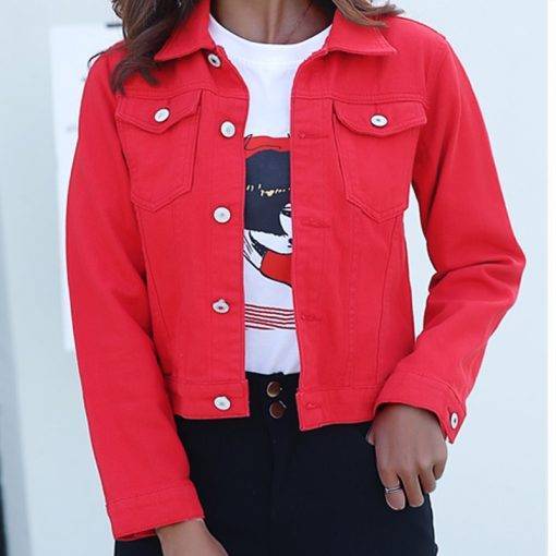 Women Casual Short Denim Jacket Denim