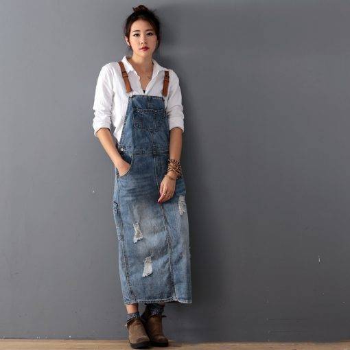Women Loose Denim Dress Denim