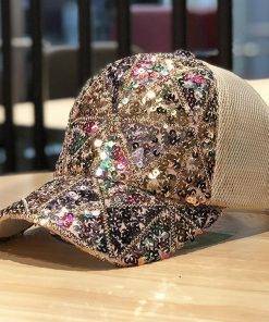 Embroidery Mesh Cap Women's Fashion Accessories 