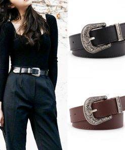 Metal Heart Buckle Waist Belt Women's Fashion Accessories 