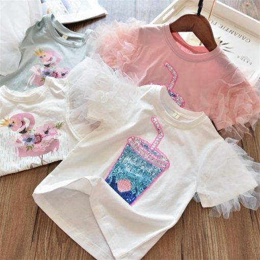 Fashionable Short Sleeve Tee Tops Girls' Fashion Tops