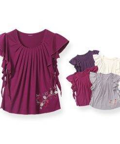 High Quality Crew Neck Tee Shirt Girls' Fashion Tops 