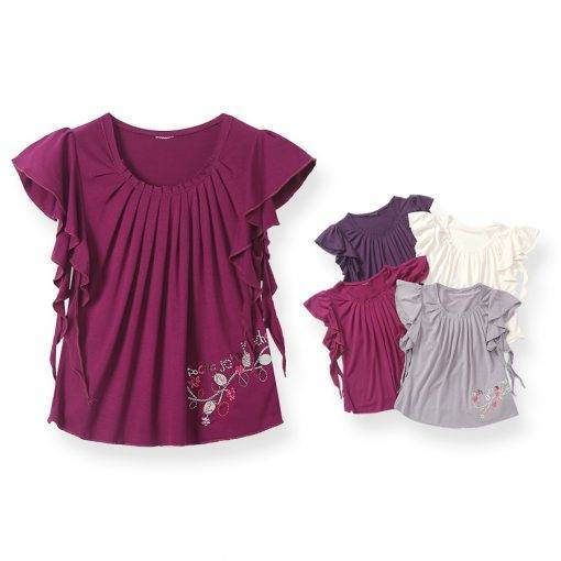 High Quality Crew Neck Tee Shirt Girls' Fashion Tops
