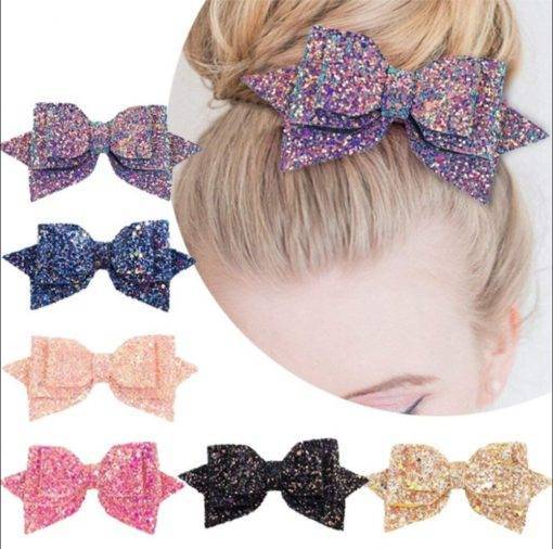 Big Glitter Hair Bow Girls' Fashion Accessories