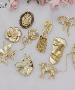 Exaggerated Brooch color gold Scarves & Masks Women's Fashion Sale Girls' Fashion Accessories Accessories Jewelry 
