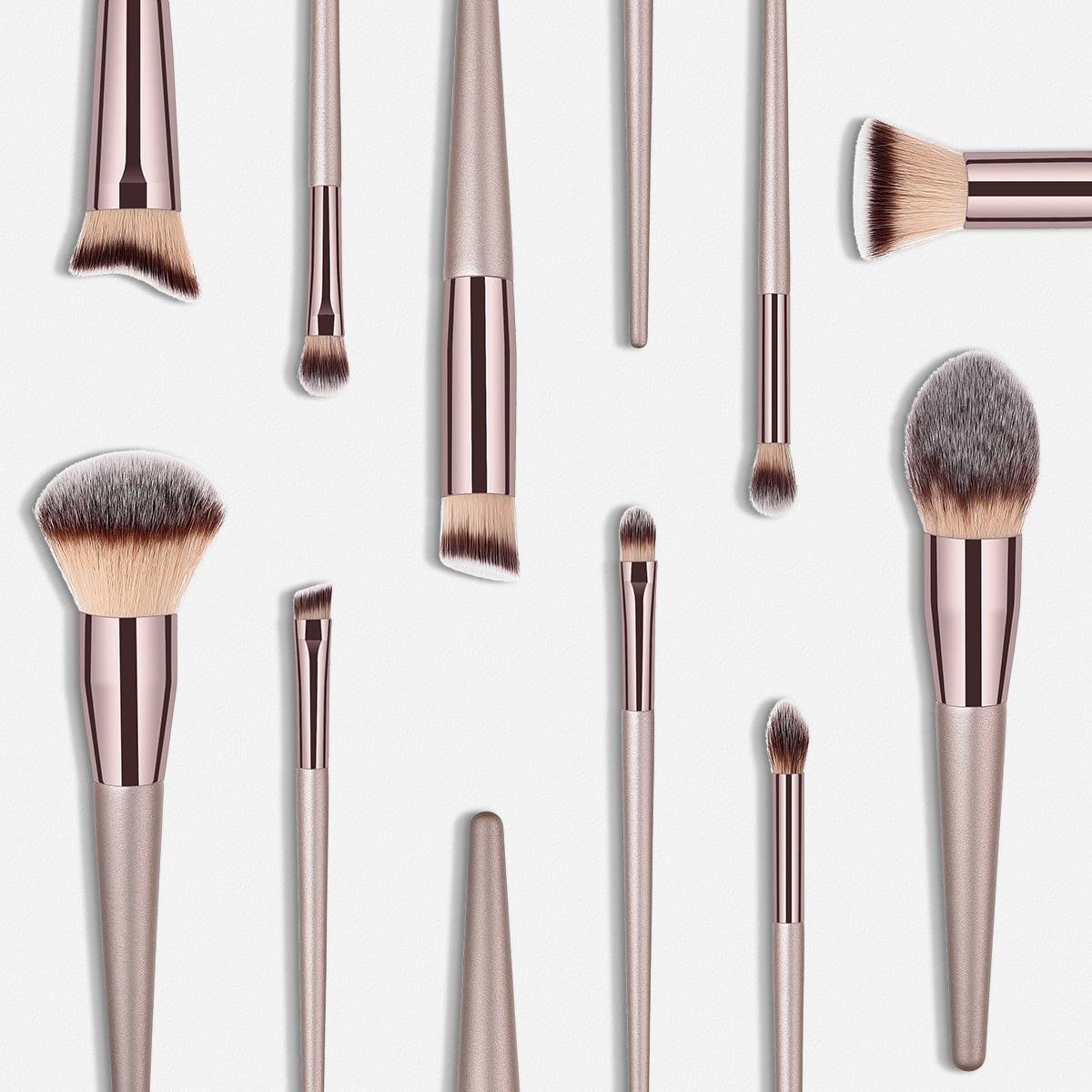 Luxury Champagne Makeup Brushes Set For Foundation Powder Blush Eyeshadow Concealer Make Up Brush Cosmetics Beauty Tools Luxury Champagne Makeup Brushes Set For Foundation Powder Blush Eyeshadow Concealer Make Up Brush Cosmetics Beauty Tools