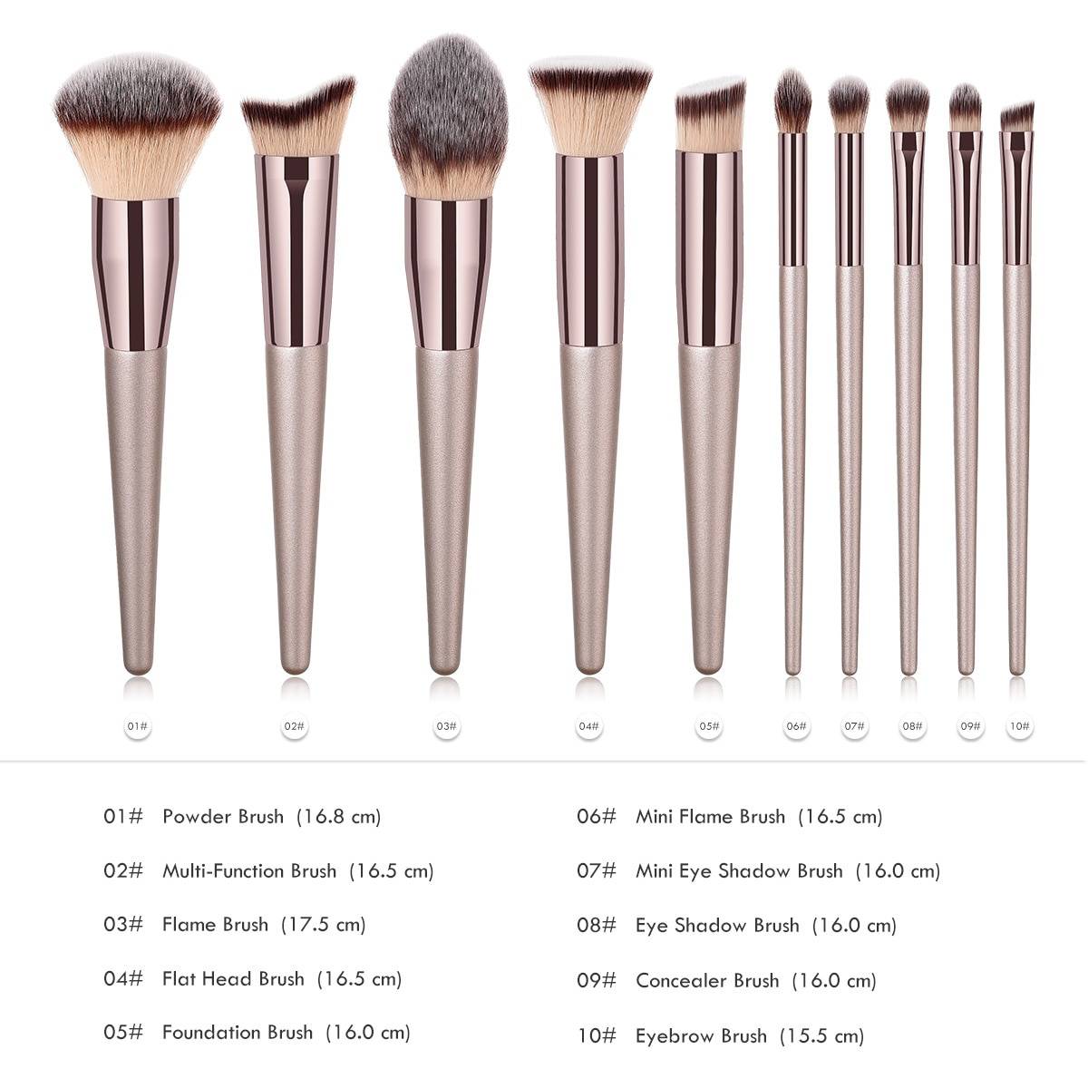 Luxury Champagne Makeup Brushes Set For Foundation Powder Blush Eyeshadow Concealer Make Up Brush Cosmetics Beauty Tools Luxury Champagne Makeup Brushes Set For Foundation Powder Blush Eyeshadow Concealer Make Up Brush Cosmetics Beauty Tools