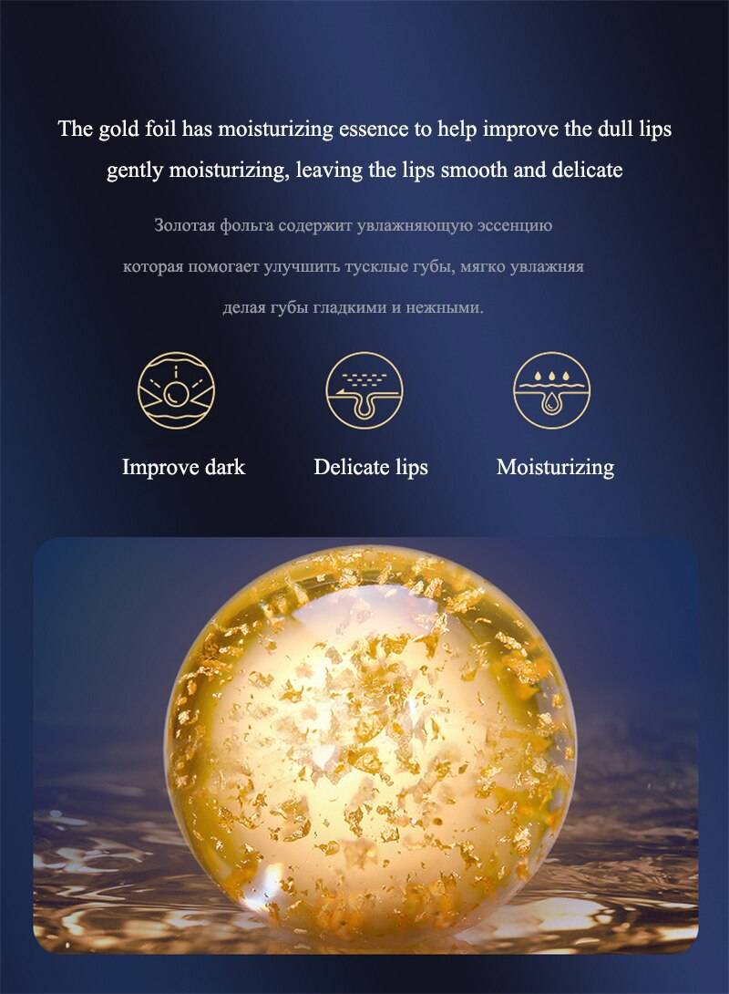 NEW Lip Balm Color Changing Moisturizing Gold Foil Lip Gloss Natural Long Lasting Lip Stick Lip Glaze Lip Makeup Lip Care Oil