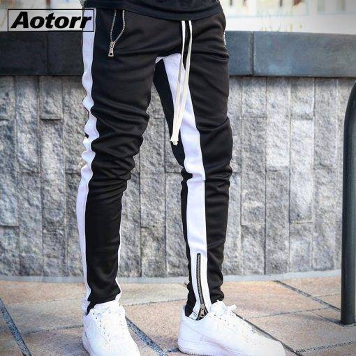 Men Side Stripe Fashion Pocket Pants Men's Fashion Bottoms