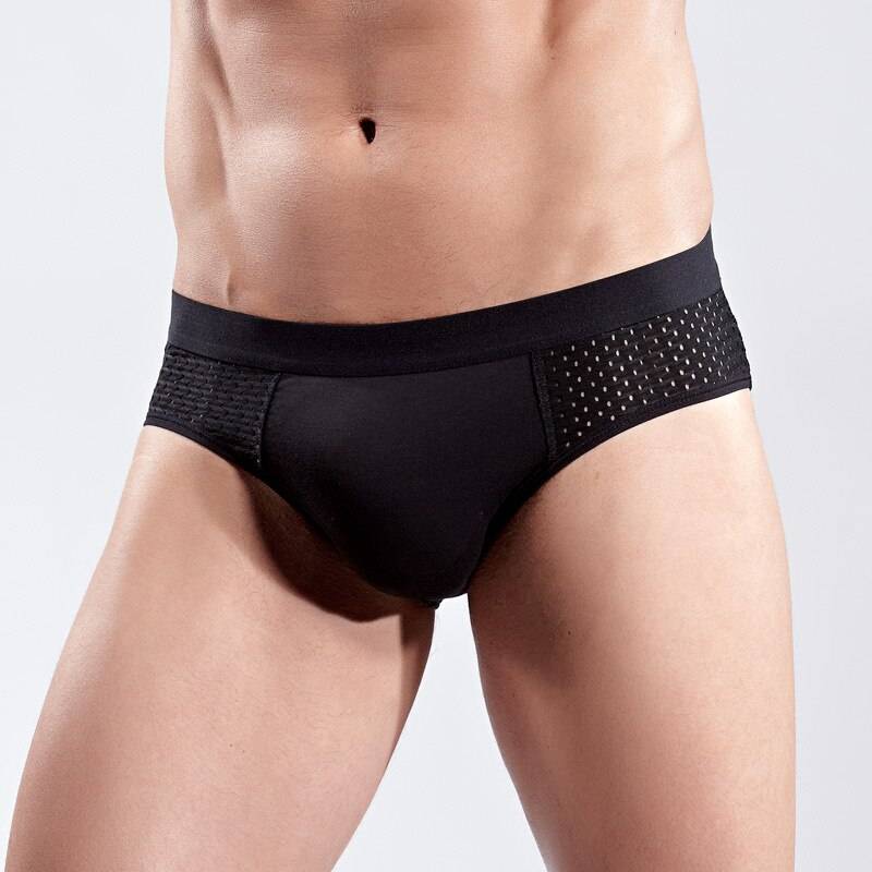 Man Sexy Mesh Hollow Breathable Underwear Middle Waist High Elasticity Solid Fashion Briefs Male Cueca Calzoncillos Man Sexy Mesh Hollow Breathable Underwear Middle Waist High Elasticity Solid Fashion Briefs Male Cueca Calzoncillos