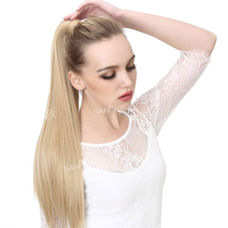 Fake False Ponytail Hair Extension Wig Clip in Straight Kinky Curly Long Synthetic Wrap Around Pony Tail Black Blonde Hairpiece Fake False Ponytail Hair Extension Wig Clip in Straight Kinky Curly Long Synthetic Wrap Around Pony Tail Black Blonde Hairpiece