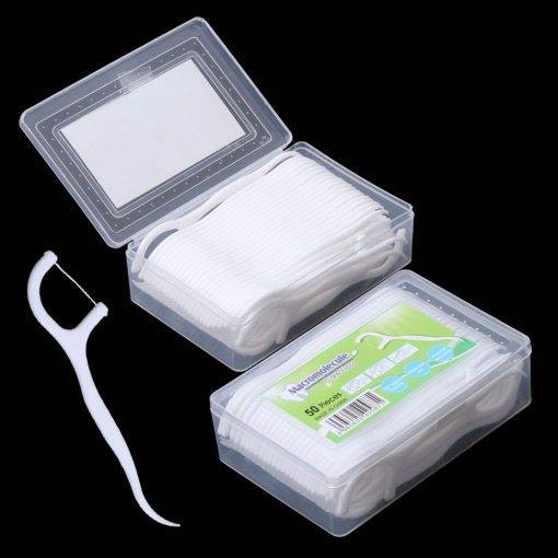 50pcs Dental Floss Flosser Picks Teeth Toothpicks Stick Tooth Clean Oral Care 7.5cm Health & Beauty Dental Care