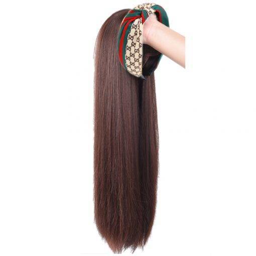 MEIFAN Long Lolita Cute Half Head Wig with Hair Band Synthetic Fluffy Clip in Hair Extension Straight/Curly Seamless Hairpiece Hair Extensions & Wigs Health & Beauty