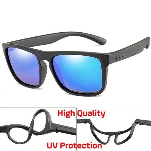 WarBlade 2019 New Kids Silica Soft Sunglasses Polarizing Square Boys Girls Brand Eyeglasses Infant UV400 Breakproof Sunglasses Boys' Fashion Accessories