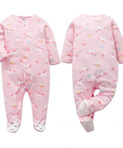 Newborn long sleeve Footies Boys sleep pajamas Baby Sleepsuits Babies 