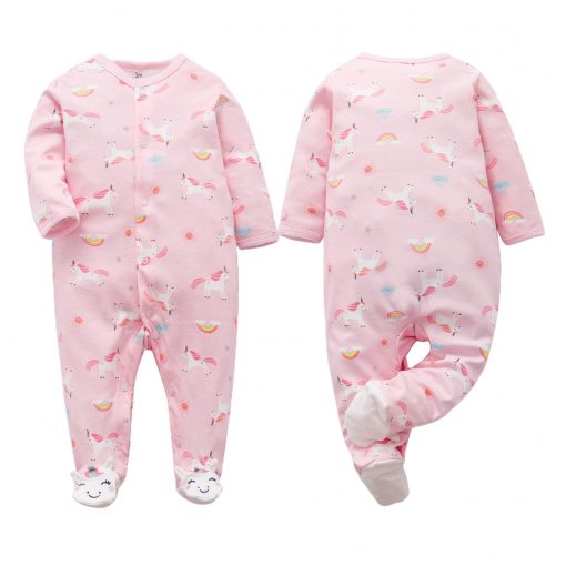 Newborn long sleeve Footies Boys sleep pajamas Baby Sleepsuits Babies