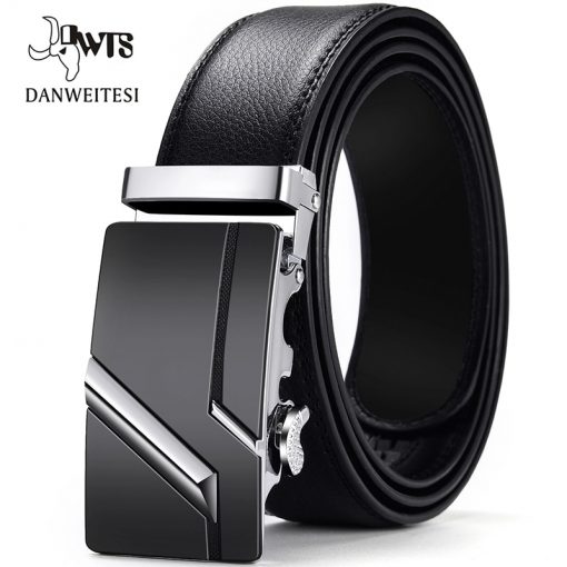 Automatic Buckle Black Belt Men's Fashion Accessories