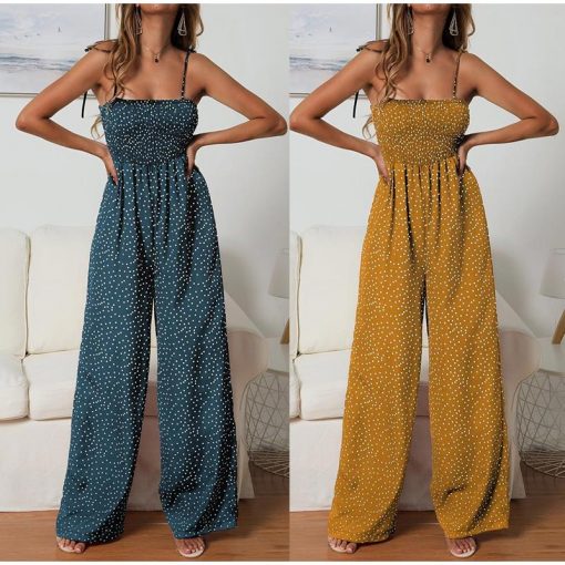 Women Polka Dot Jumpsuit Girls' Fashion Dresses & Jumpsuits