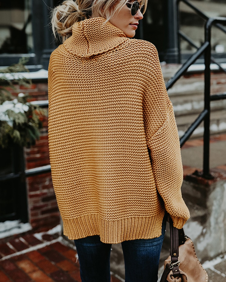 2021 Women Pullover Turtle Neck Autumn Winter Clothes Warm Knitted Oversized Turtleneck Sweater For Women's Green Tops Woman 2021 Women Pullover Turtle Neck Autumn Winter Clothes Warm Knitted Oversized Turtleneck Sweater For Women's Green Tops Woman