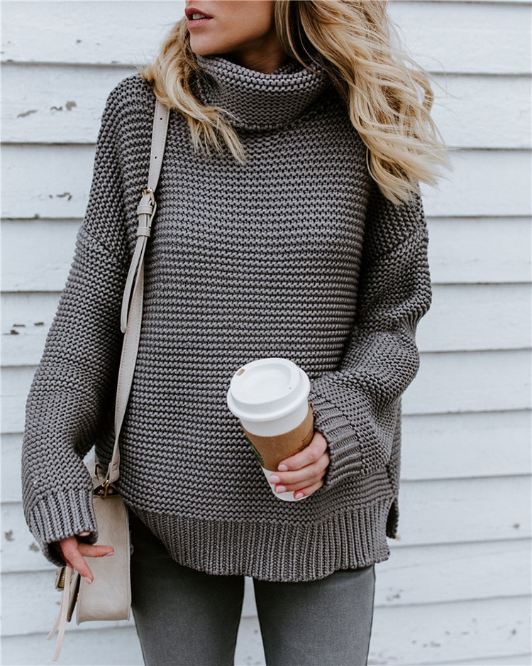2021 Women Pullover Turtle Neck Autumn Winter Clothes Warm Knitted Oversized Turtleneck Sweater For Women's Green Tops Woman 2021 Women Pullover Turtle Neck Autumn Winter Clothes Warm Knitted Oversized Turtleneck Sweater For Women's Green Tops Woman