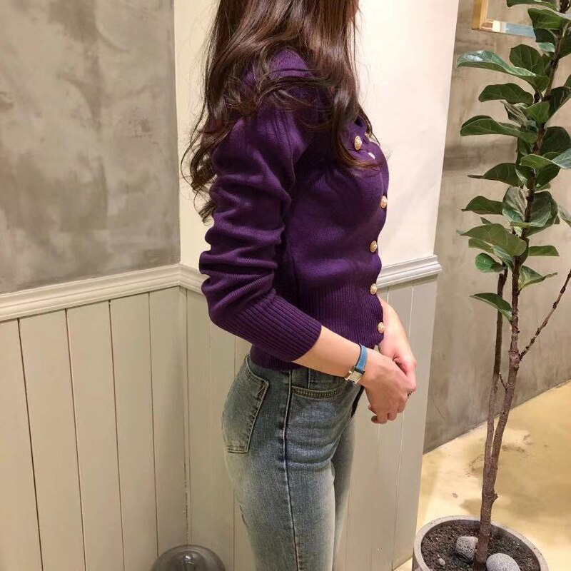 JMPRS Fashion Women Cardigan Sweater Spring Knitted Long Sleeve Short Coat Casual Single Breasted Korean Slim Chic Ladies Top