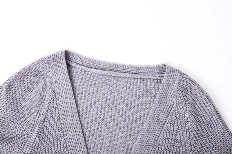 Zoki Women Knitted Cardigans Sweater Fashion Autumn Long Sleeve Loose Coat Casual Button Thick V Neck Solid Female Tops 2021