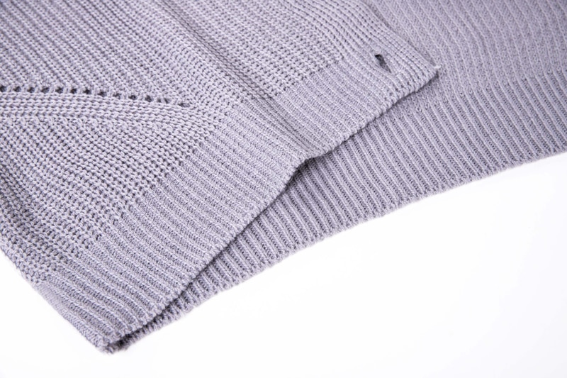 Zoki Women Knitted Cardigans Sweater Fashion Autumn Long Sleeve Loose Coat Casual Button Thick V Neck Solid Female Tops 2021