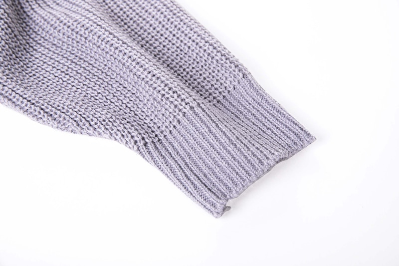 Zoki Women Knitted Cardigans Sweater Fashion Autumn Long Sleeve Loose Coat Casual Button Thick V Neck Solid Female Tops 2021