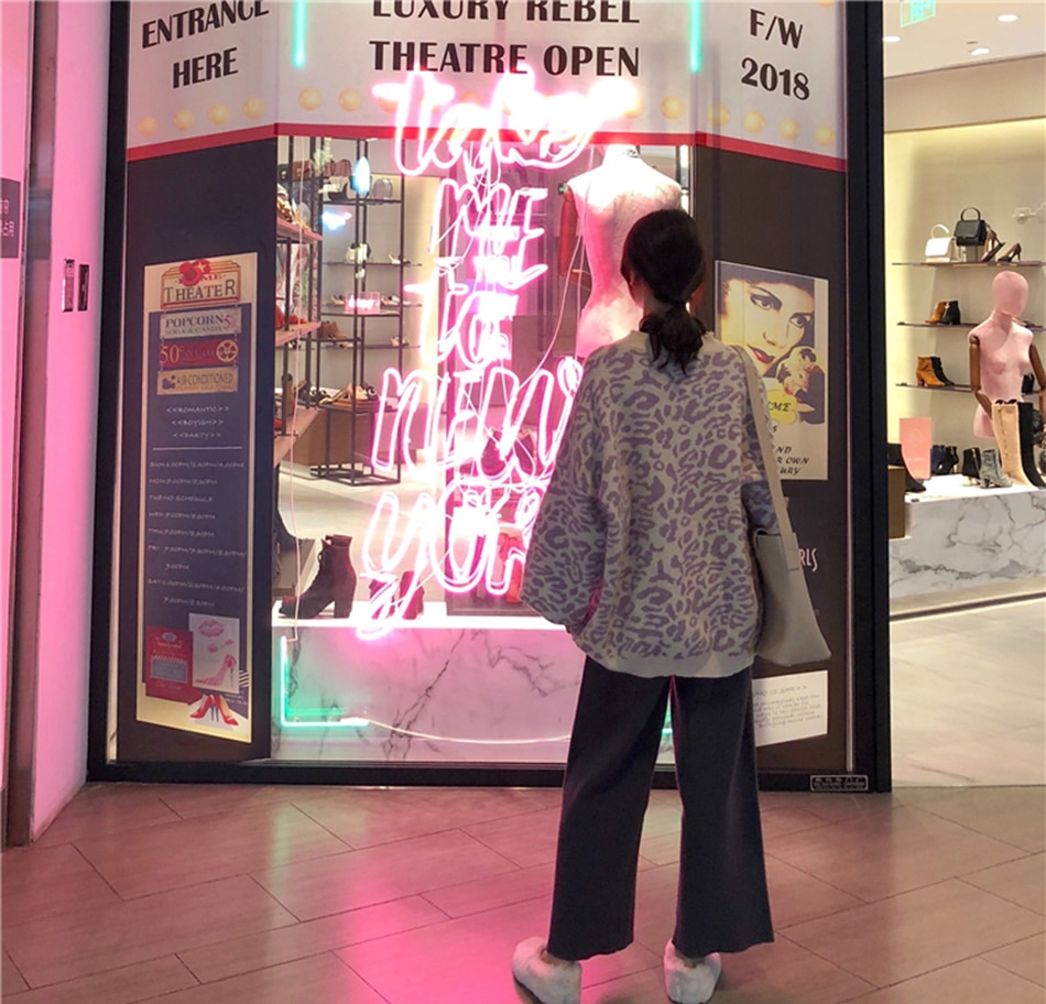 sweater women turtleneck leopard knitted sweater animal print winter thick female pullovers casual tops oversized sweater