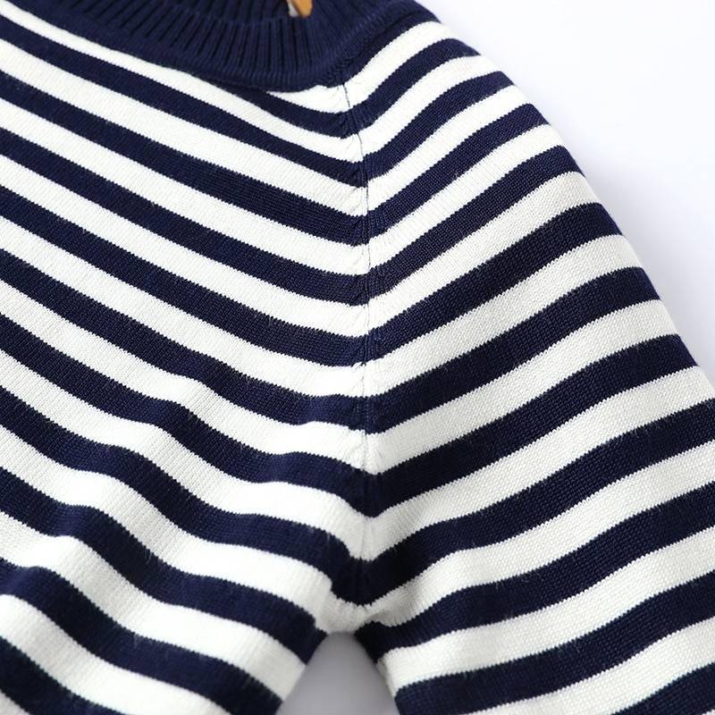 2021 Autumn Winter Long Sleeve Striped Pullover Women Sweater Knitted Sweaters O-Neck Tops Korean Pull Femme Jumper Female White 2021 Autumn Winter Long Sleeve Striped Pullover Women Sweater Knitted Sweaters O-Neck Tops Korean Pull Femme Jumper Female White