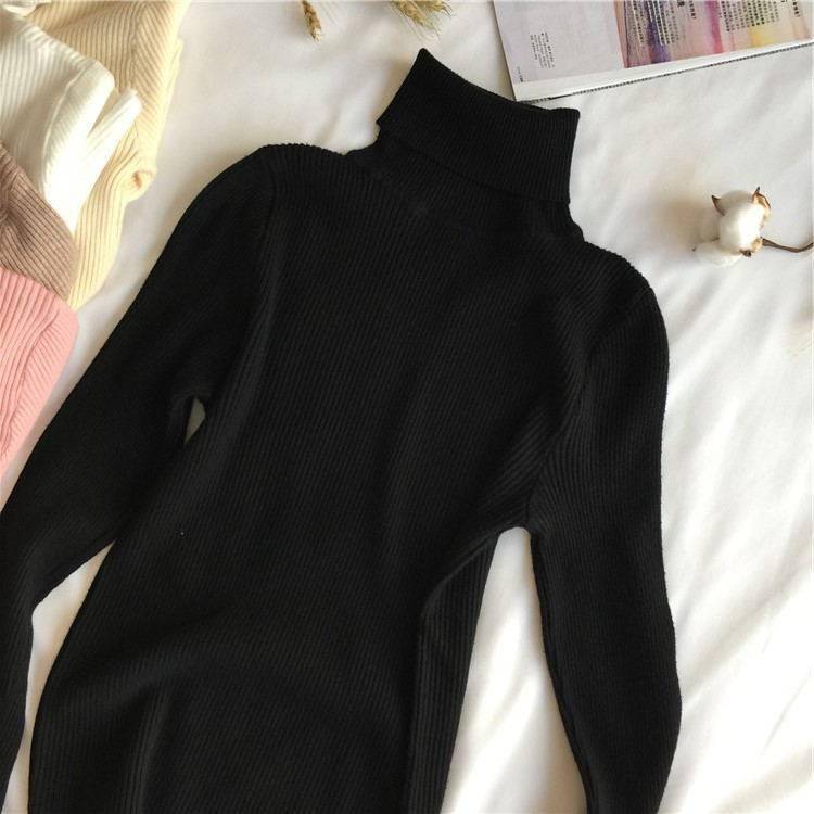 2021 Autumn Winter Thick Sweater Women Knitted Ribbed Pullover Sweater Long Sleeve Turtleneck Slim Jumper Soft Warm Pull Femme 2021 Autumn Winter Thick Sweater Women Knitted Ribbed Pullover Sweater Long Sleeve Turtleneck Slim Jumper Soft Warm Pull Femme