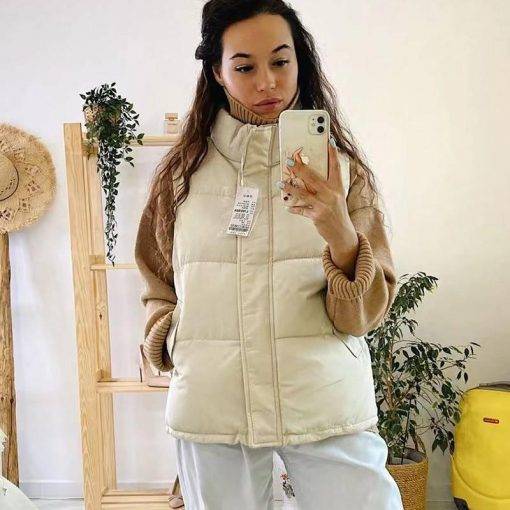 2021 New Winter women Vest Coat Solid Turn Down Collar sleeveless Thicken Warm Zipper padded Vest Coat Plus size M-3XL Coats & Jackets Women's Fashion