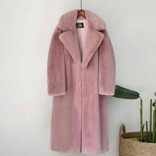 2021 New Women Winter Warm Faux Fur Coat Thick Women Long Coat Turn Down Collar Women Warm Coat Casaco Feminino Coats & Jackets Women's Fashion