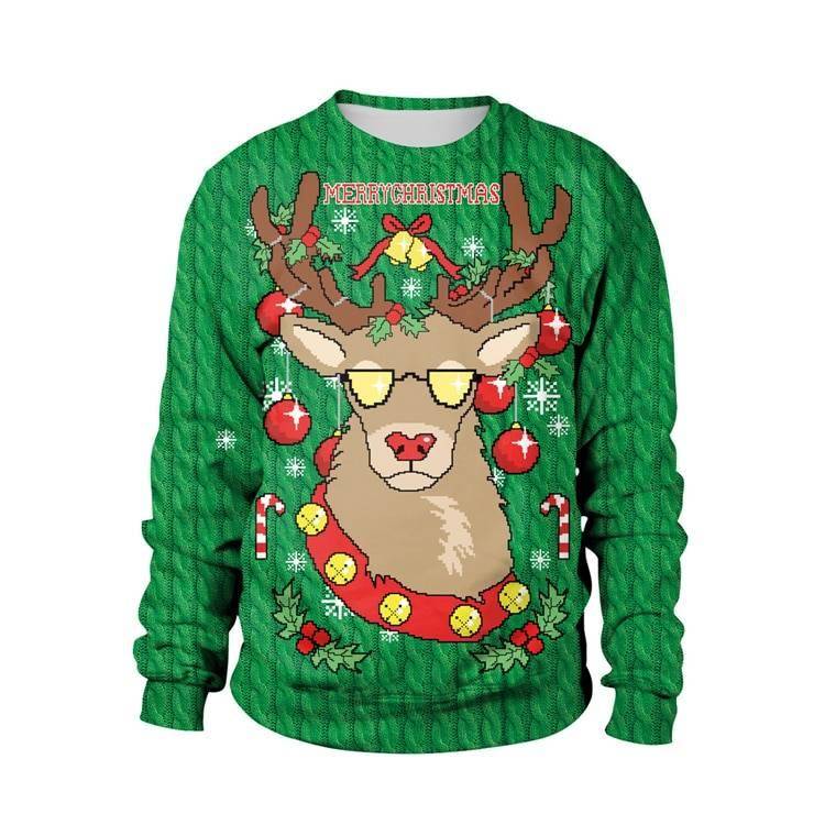 2021 Ugly Christmas Sweater For gift Santa Elf Funny Pullover Womens Mens Jerseys and Sweaters Tops Autumn Winter Clothing