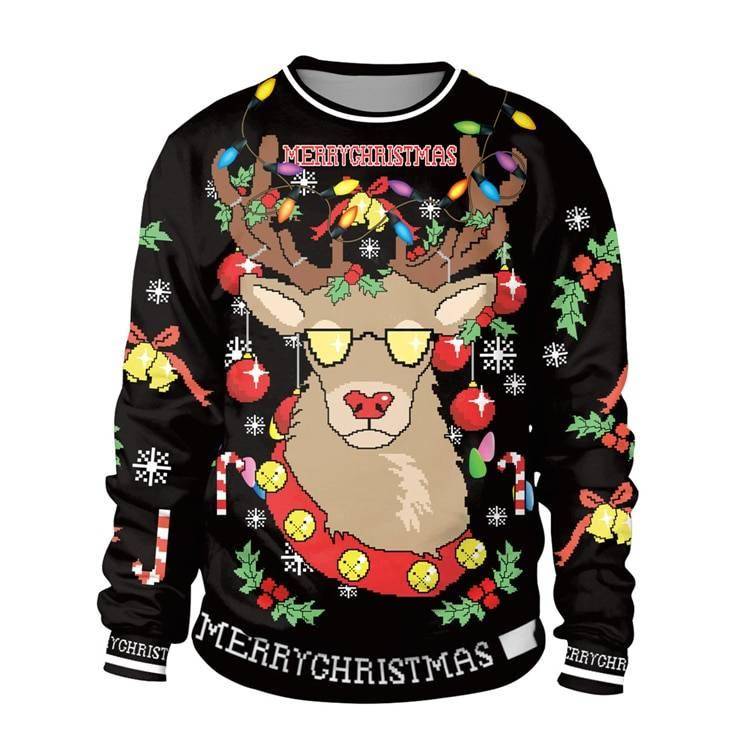 2021 Ugly Christmas Sweater For gift Santa Elf Funny Pullover Womens Mens Jerseys and Sweaters Tops Autumn Winter Clothing