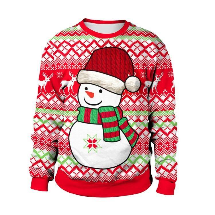 2021 Ugly Christmas Sweater For gift Santa Elf Funny Pullover Womens Mens Jerseys and Sweaters Tops Autumn Winter Clothing