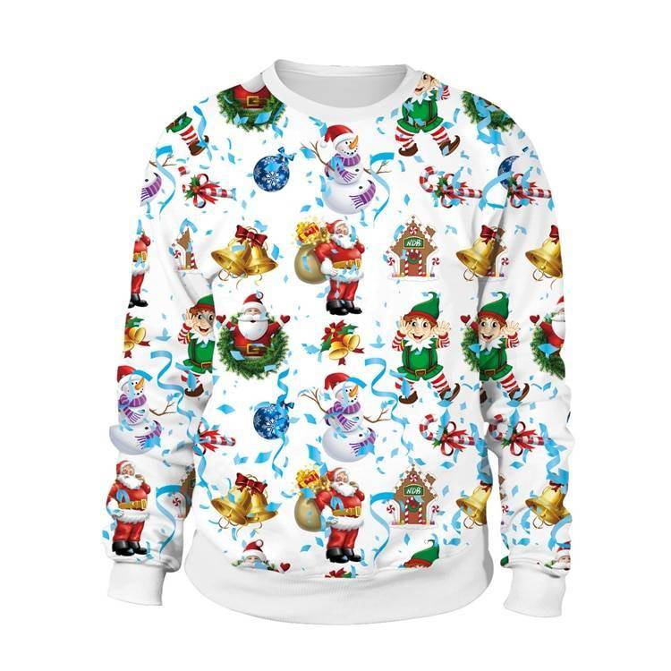 2021 Ugly Christmas Sweater For gift Santa Elf Funny Pullover Womens Mens Jerseys and Sweaters Tops Autumn Winter Clothing