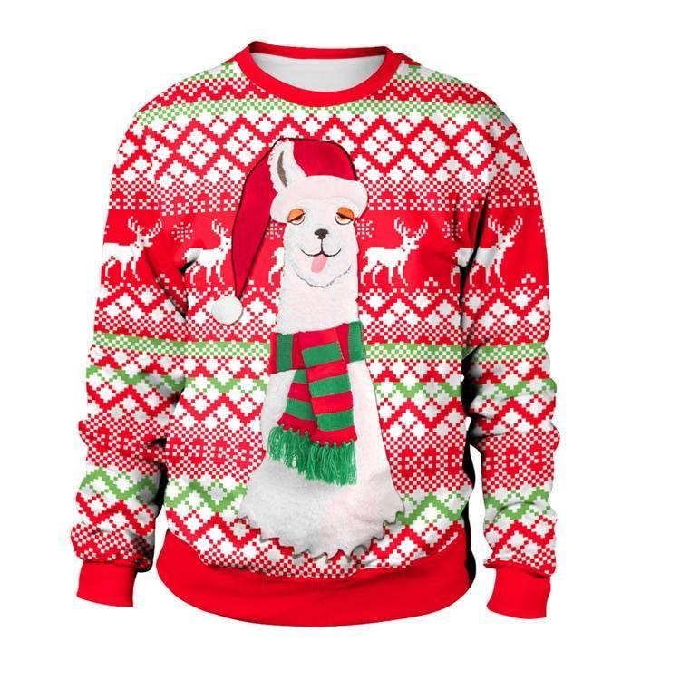 2021 Ugly Christmas Sweater For gift Santa Elf Funny Pullover Womens Mens Jerseys and Sweaters Tops Autumn Winter Clothing