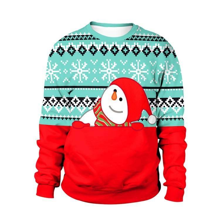 2021 Ugly Christmas Sweater For gift Santa Elf Funny Pullover Womens Mens Jerseys and Sweaters Tops Autumn Winter Clothing