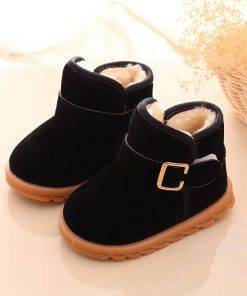 2021 Winter New Children’s Warm Boots Girls Snow Boots Boys Cotton Shoes Plus Velvet Baby Shoes Boots Pink Brown Black Shoes Kids 