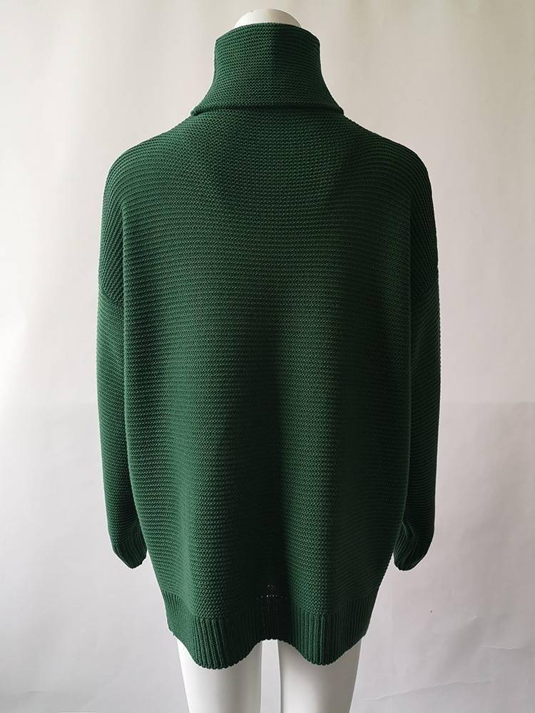 2021 Women Pullover Turtle Neck Autumn Winter Clothes Warm Knitted Oversized Turtleneck Sweater For Women's Green Tops Woman 2021 Women Pullover Turtle Neck Autumn Winter Clothes Warm Knitted Oversized Turtleneck Sweater For Women's Green Tops Woman