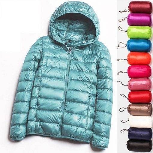 90% Ultra-light Plus Size Thin Down Jacket Women 2020 Autumn Winter Slim Short Hooded Warm White Duck Down Coat Women Outerwear Coats & Jackets Women's Fashion
