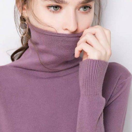 Autumn Soft Cashmere turtleneck Pullovers Sweaters female Winter 2021 Korean Slim-fit pull sweater womens clothing Pullovers Coats & Jackets Women's Fashion