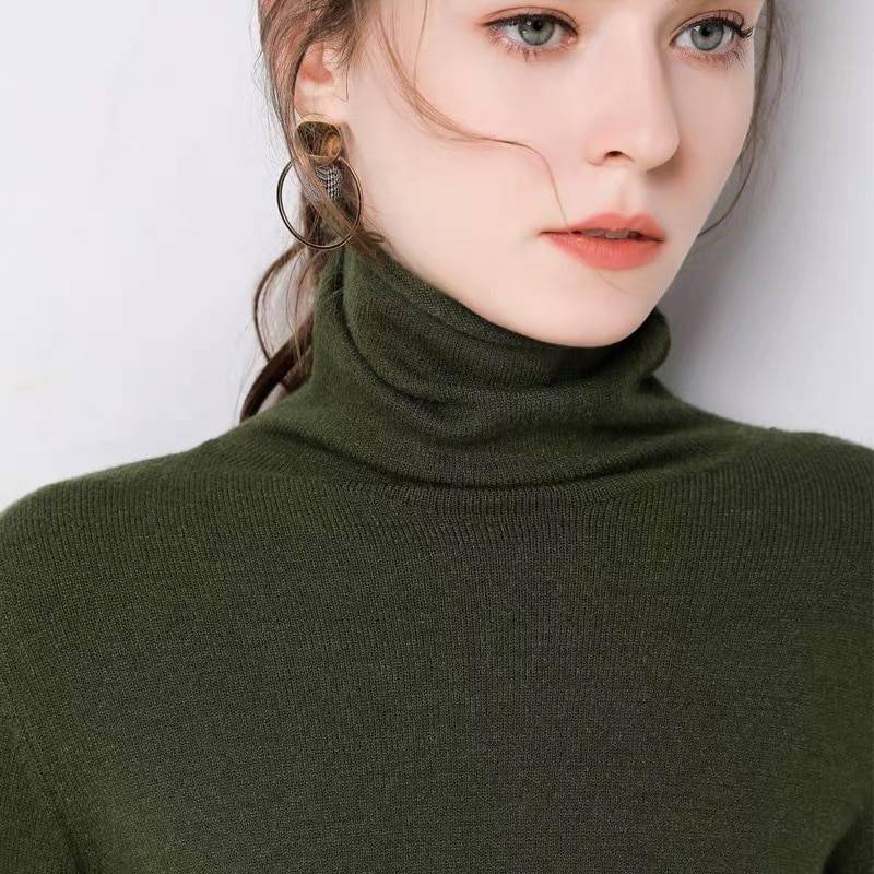 Autumn Soft Cashmere turtleneck Pullovers Sweaters female Winter 2021 Korean Slim-fit pull sweater womens clothing Pullovers
